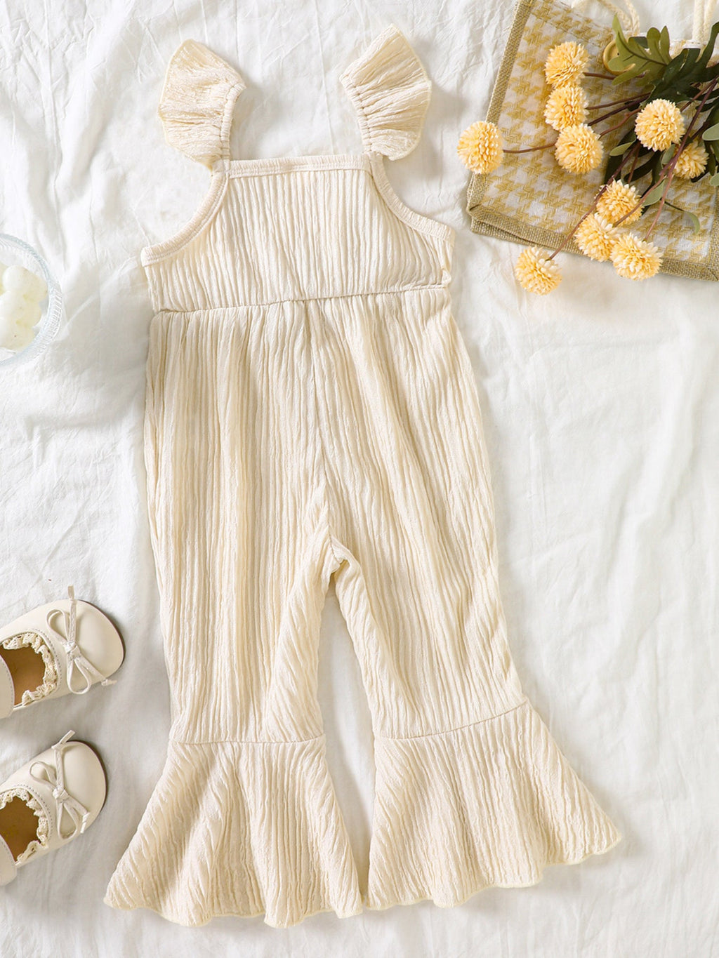 Children's Crochet Ruffle Trim Jumpsuit - Crowned Energy CO.