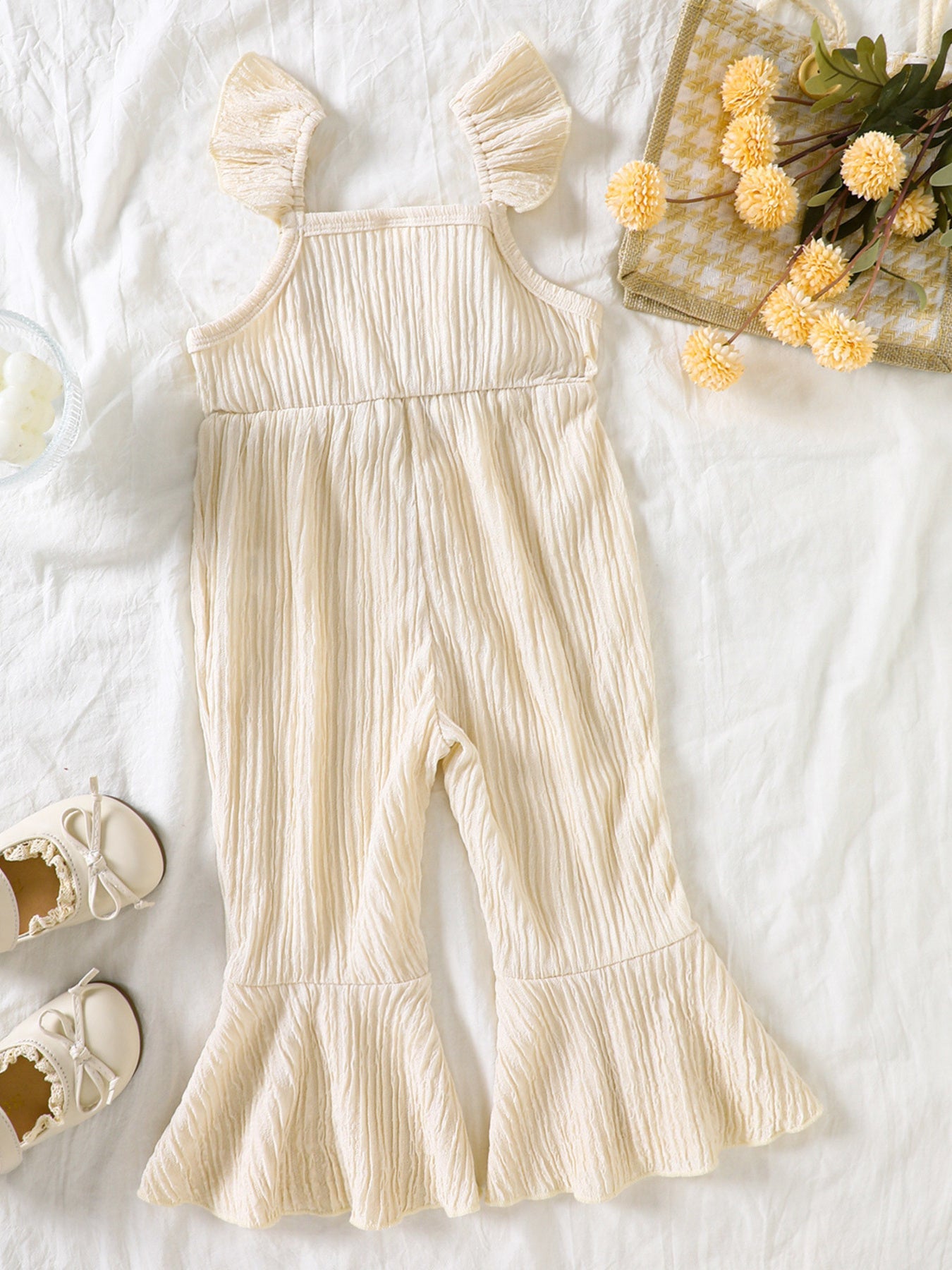Children's Crochet Ruffle Trim Jumpsuit - Crowned Energy CO.