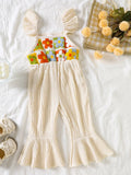 Children's Crochet Ruffle Trim Jumpsuit - Crowned Energy CO.
