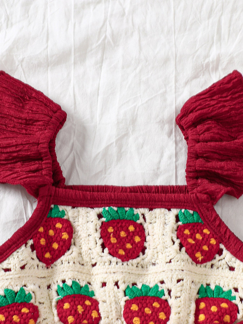 Children's Crochet Ruffle Trim Jumpsuit - Crowned Energy CO.