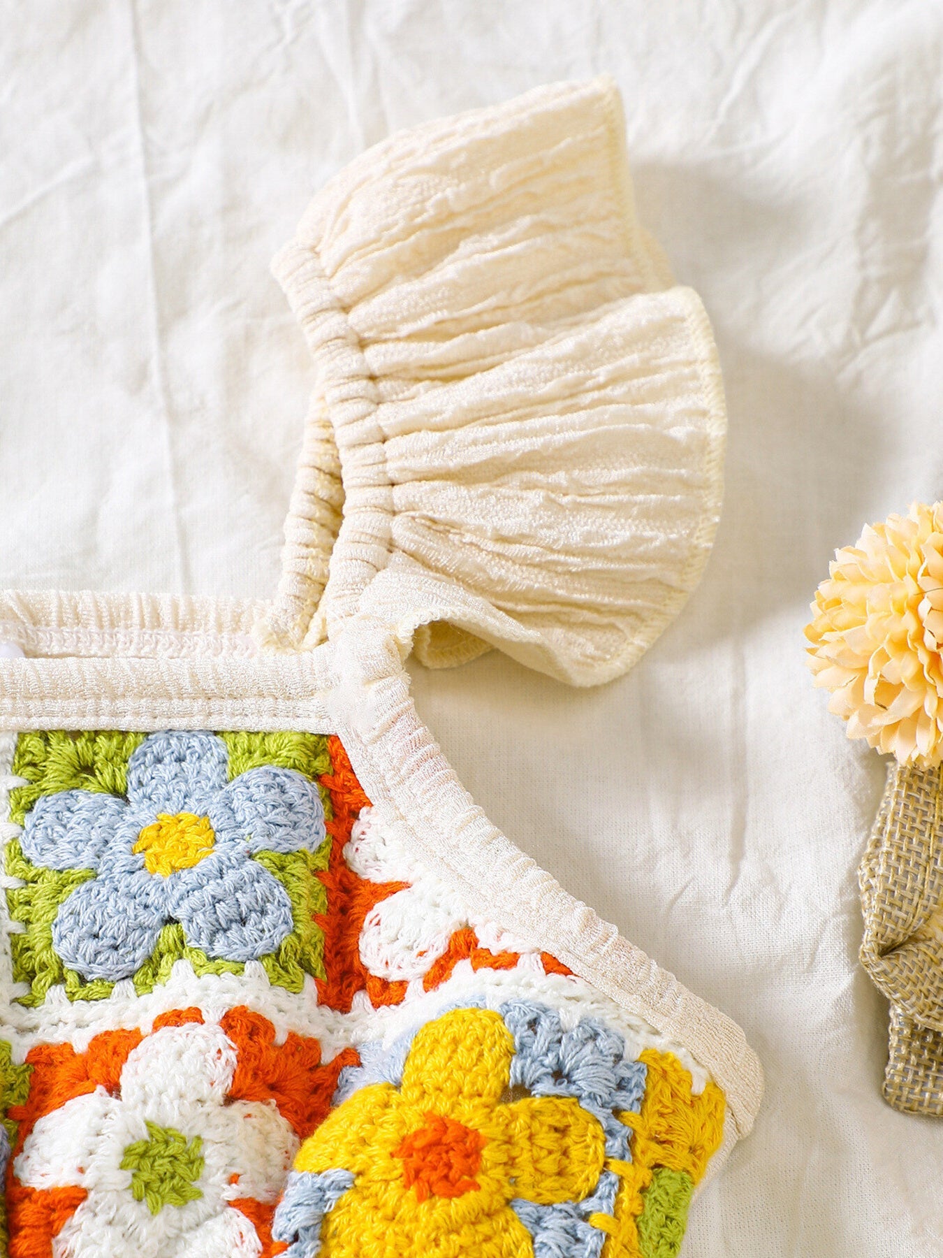 Children's Crochet Ruffle Trim Jumpsuit - Crowned Energy CO.