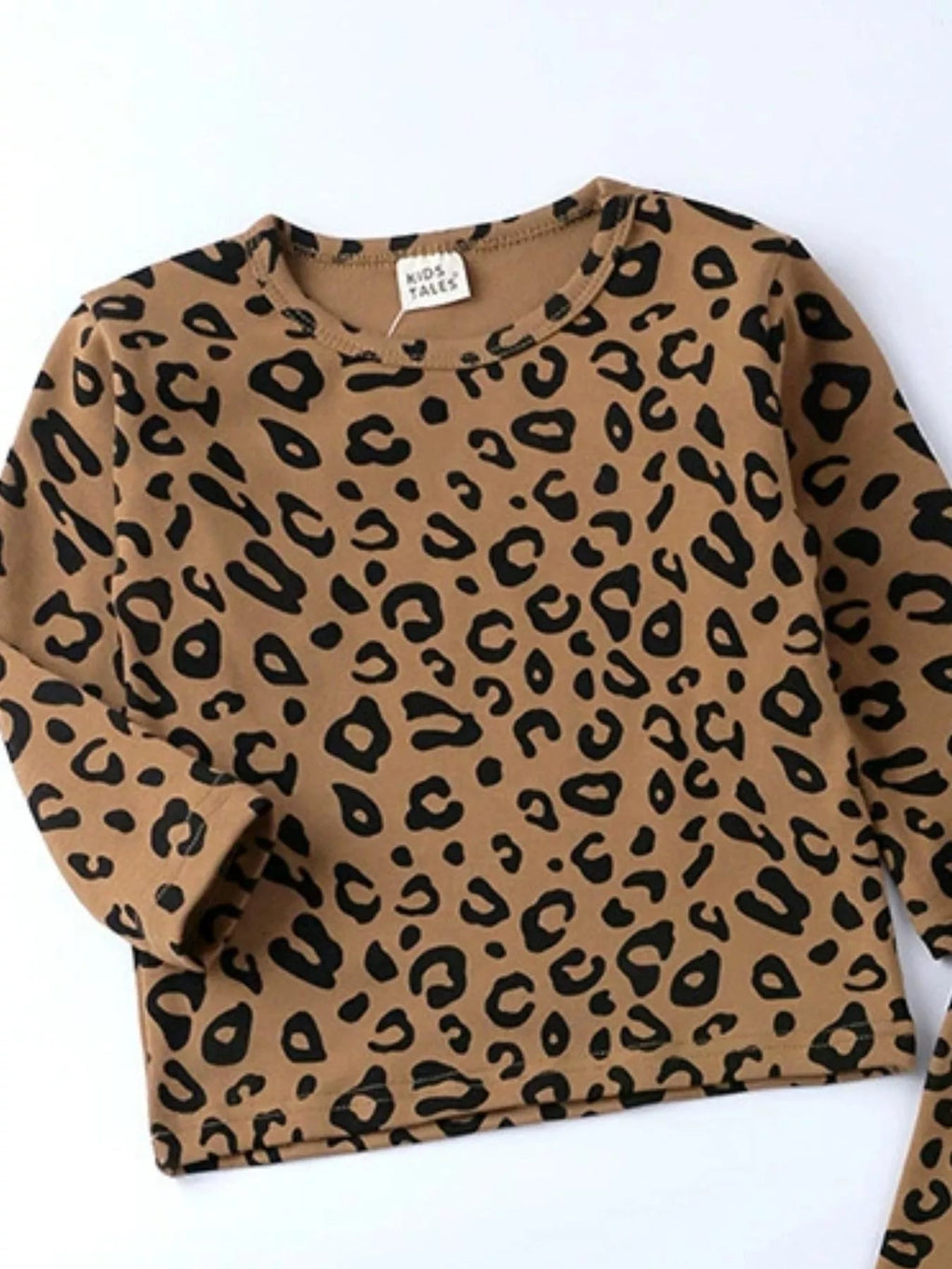 Children's Leopard Print Long Sleeve Top and Pants Set - Crowned Energy CO.