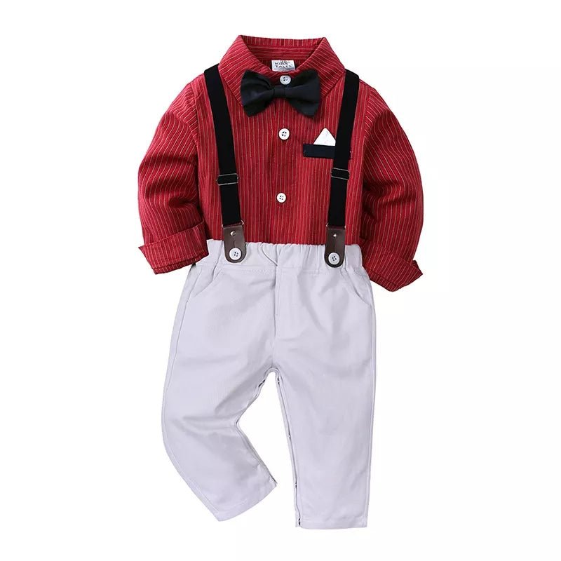 Children's Striped Shirt and Overall Set - Crowned Energy CO.