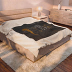 Chin Up Queen Velveteen Plush Blanket – Inspirational Gold Crown Throw - Crowned Energy CO.