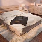 Chin Up Queen Velveteen Plush Blanket – Inspirational Gold Crown Throw - Crowned Energy CO.