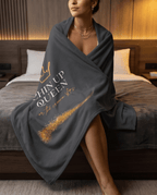 Chin Up Queen Velveteen Plush Throw Blanket - Crowned Energy CO.