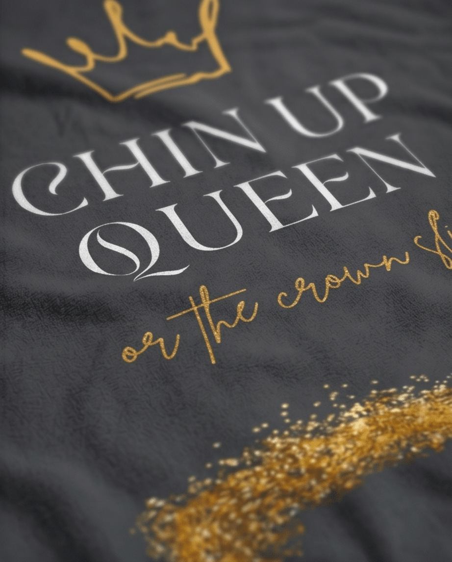Chin Up Queen Velveteen Plush Throw Blanket - Crowned Energy CO.