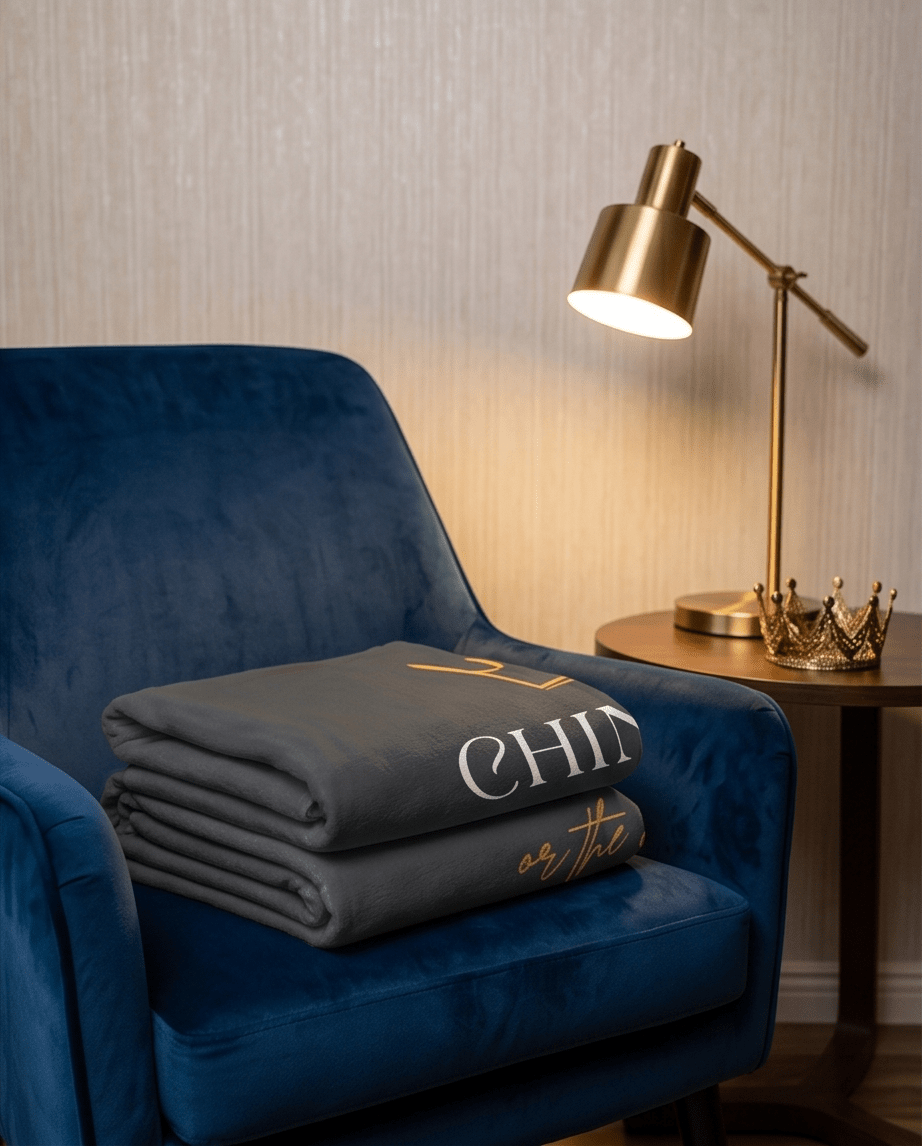 Chin Up Queen Velveteen Plush Throw Blanket - Crowned Energy CO.