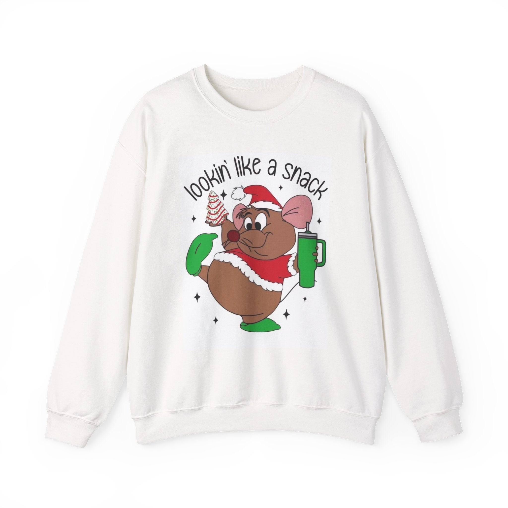 Christmas Cookie Mouse Sweatshirt — "Lookin' Like a Snack" Holiday Crewneck - Crowned Energy CO.