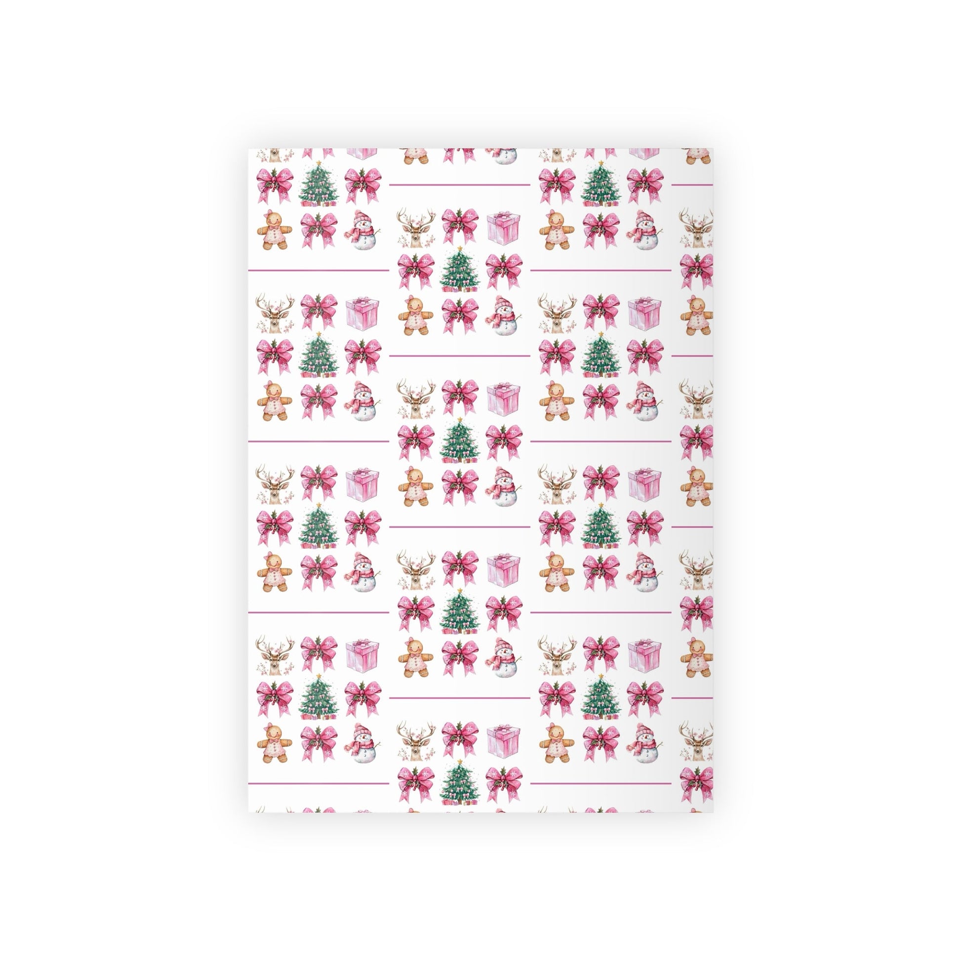 Christmas Floral Gift Wrap Roll — Poinsettia, Gingerbread & Tree Holiday Wrapping Paper - Crowned Energy CO.