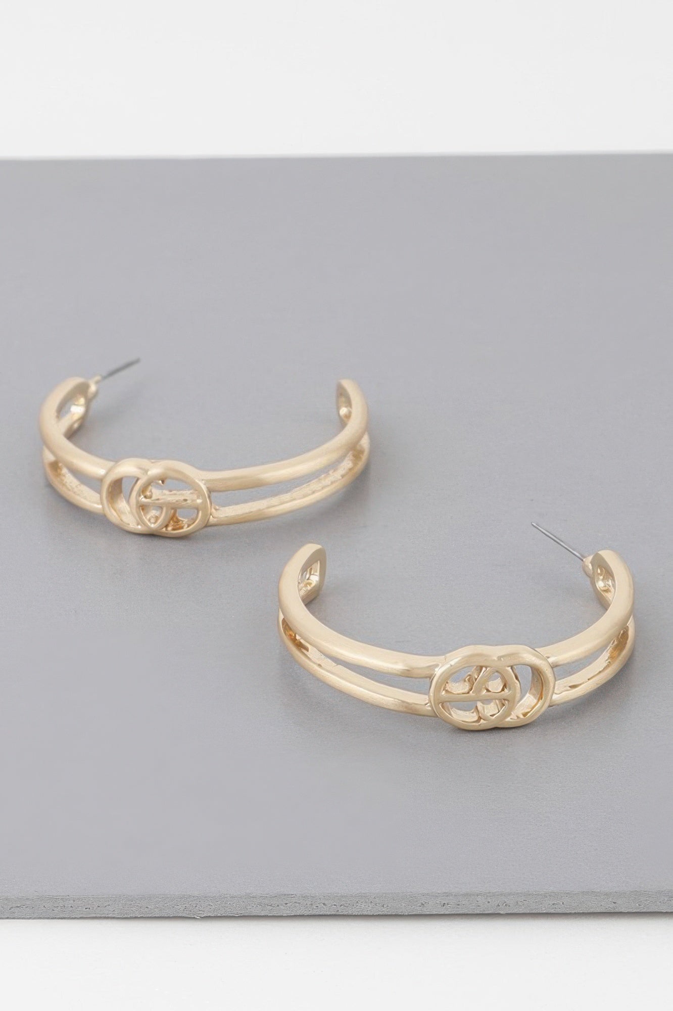 Classic Cg Hoop Earrings - Crowned Energy CO.