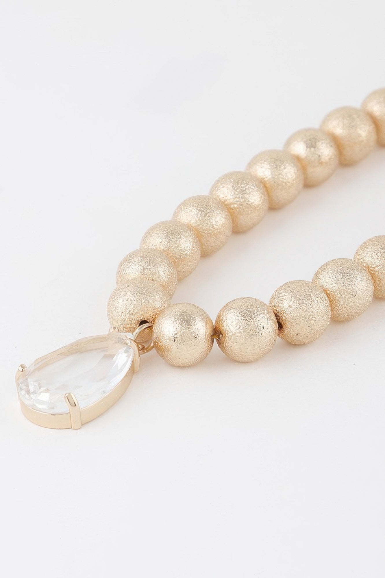 Clear Teardrop Beaded Necklace - Crowned Energy CO.