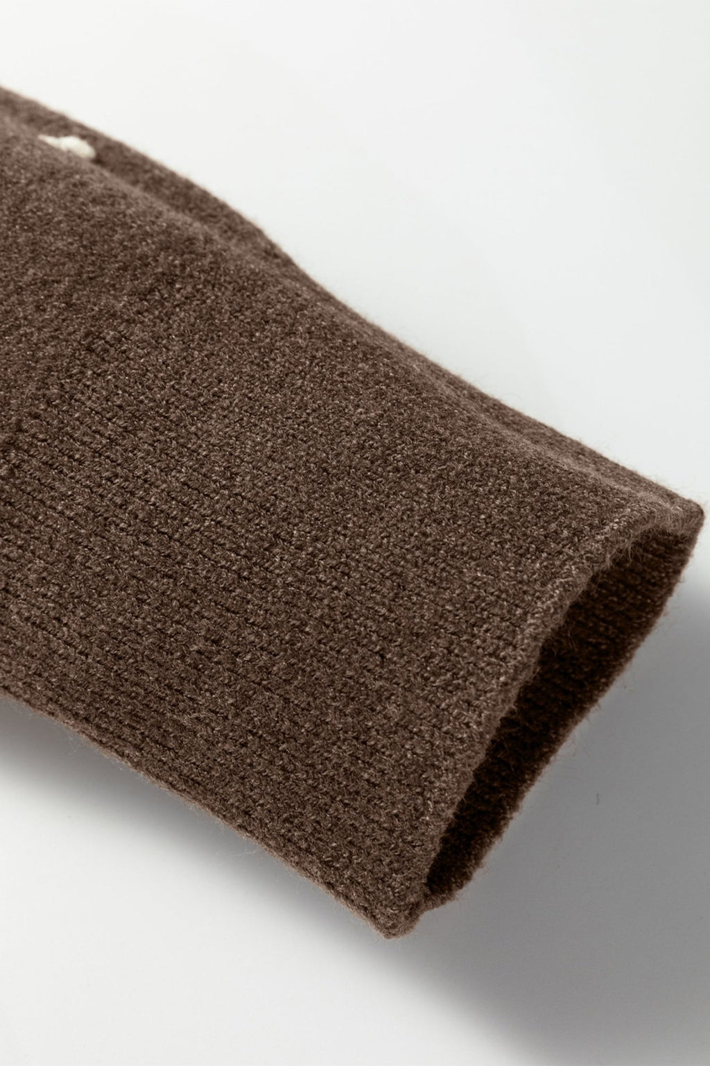 Coffee Dotted Print Ribbed Edge Knit Sweater - Crowned Energy CO.