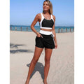 Color Block High-Waist Tie-Waist Swim Set - Crowned Energy CO.