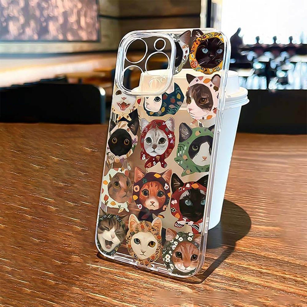 Colorful Cat Design Clear iPhone Case | ZAKAPOP - Crowned Energy CO.