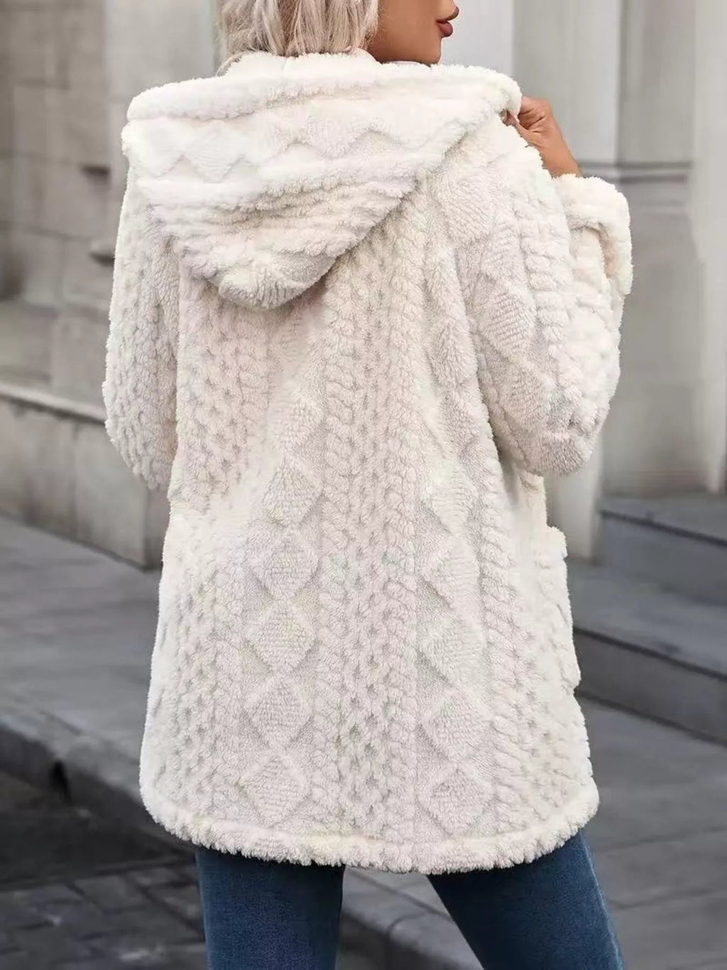 Cozy Button Up Hooded Fleece Outerwear - Crowned Energy CO.