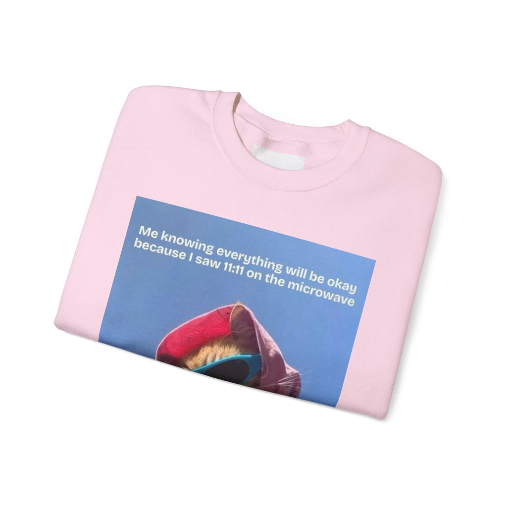 Crowned Energy CO. Dark Heather / S Printify Sweatshirt Cozy Cat-Themed Crewneck Sweatshirt, Perfect for Cat Lovers, Gifts for Her, Funny Sweatshirt, Casual Wear, Unique Cat Apparel
