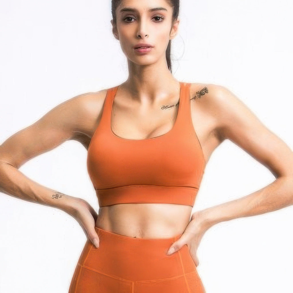 Cross Back Sports Bra – Strappy Back Activewear Top - Crowned Energy CO.
