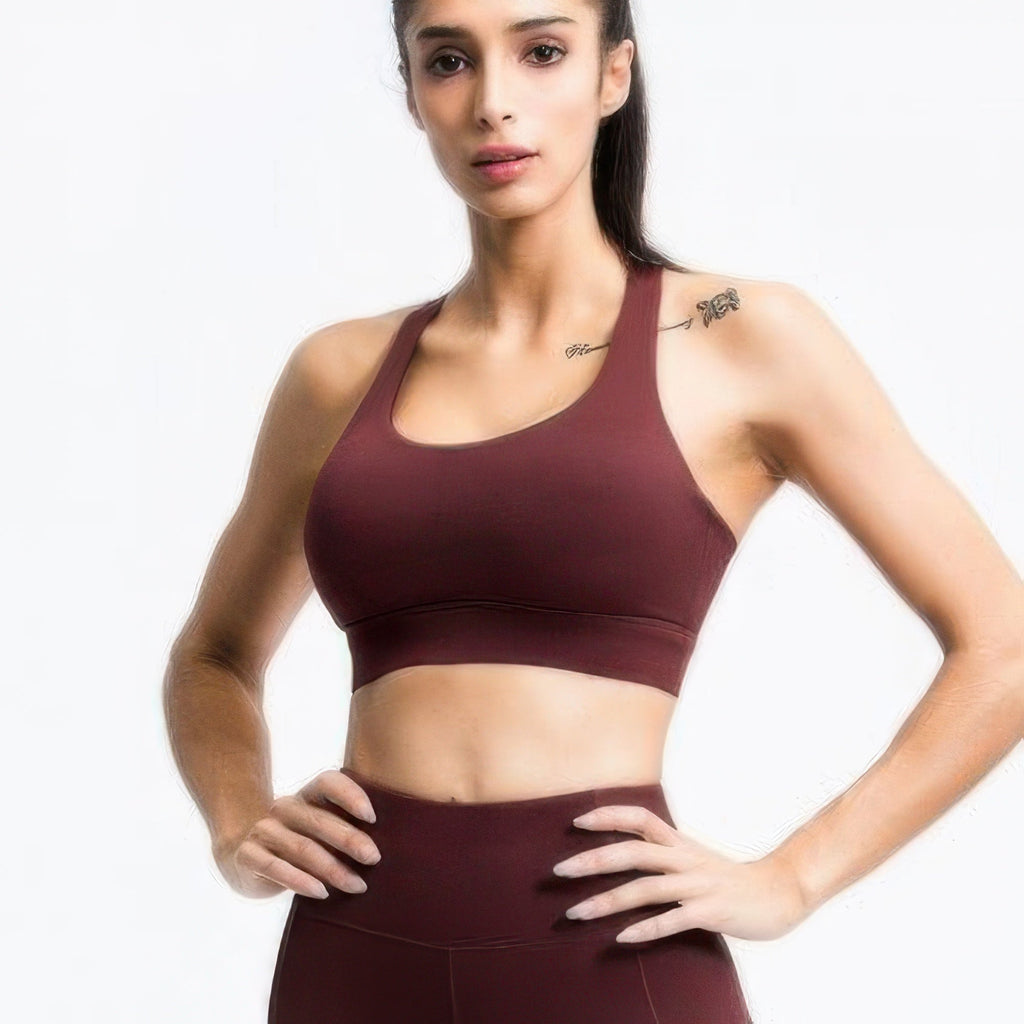 Cross Back Sports Bra – Strappy Back Activewear Top - Crowned Energy CO.