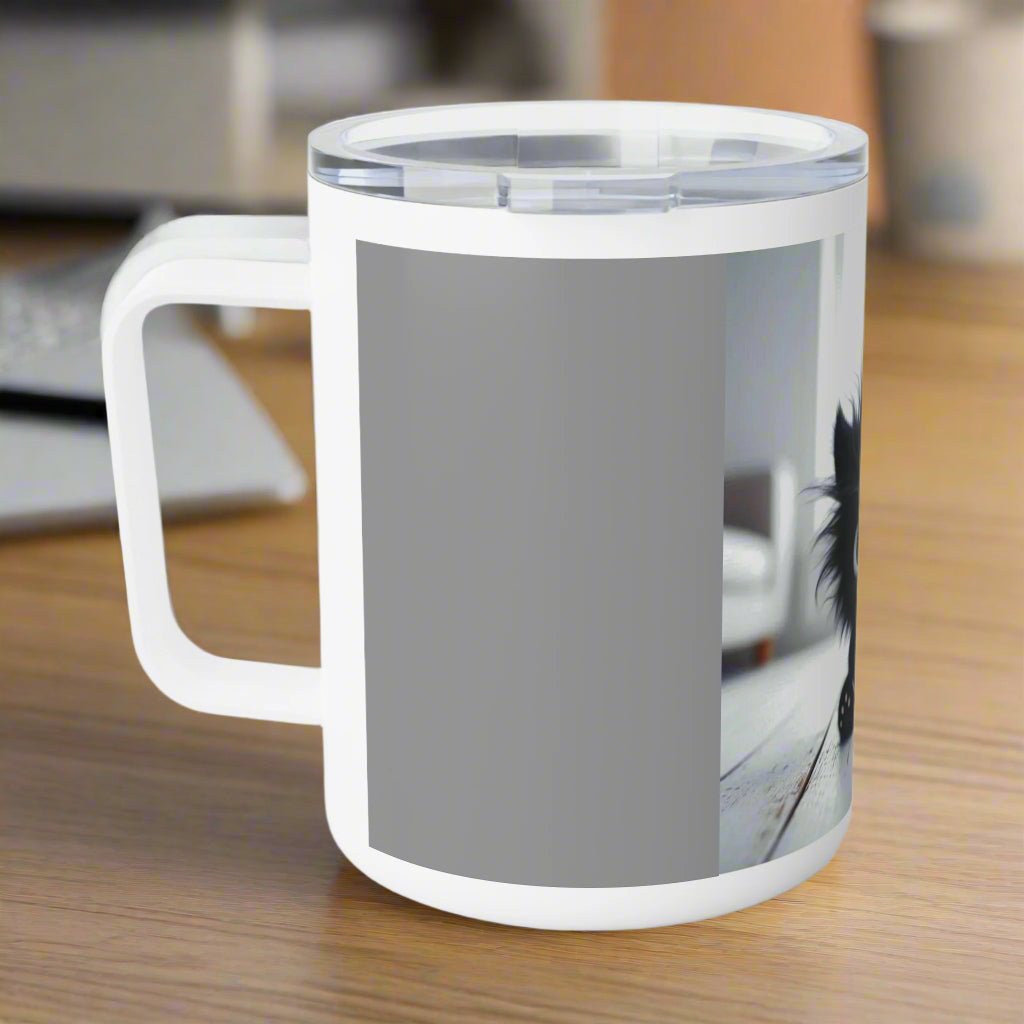 Crowned Energy CO. 10oz / White Printify Mug Cute Cat Lover Insulated Coffee Mug – 10oz Stainless Steel Gift for Pet Owners, Birthday, Housewarming & Cozy Mornings