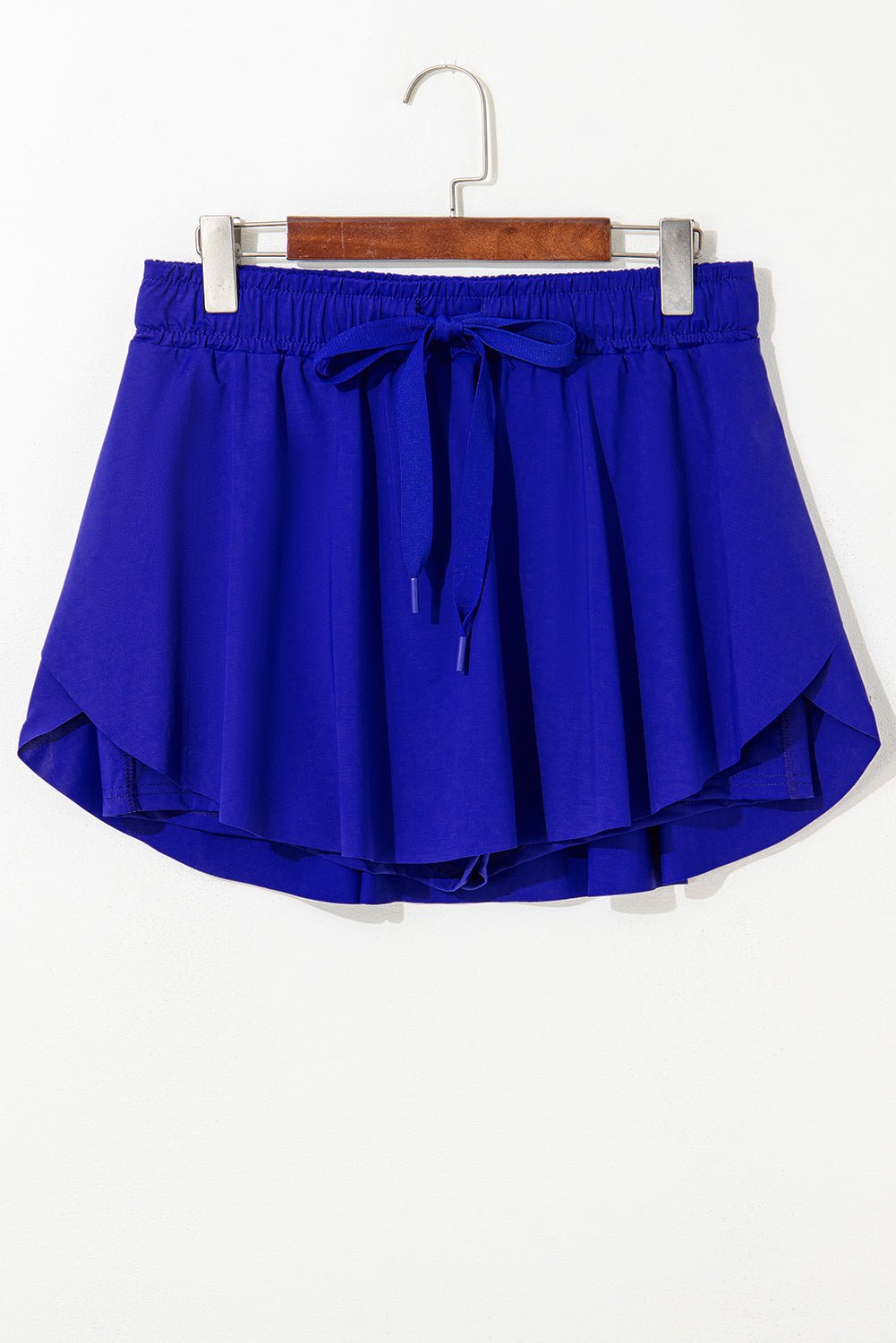Dark Blue Drawstring Elastic Waistband Lined Tennis Skorts - Crowned Energy CO.
