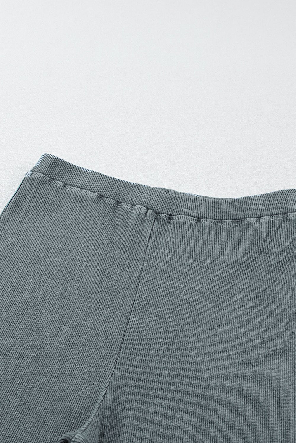 Dark Grey Vintage Wash Ribbed Leggings - Crowned Energy CO.