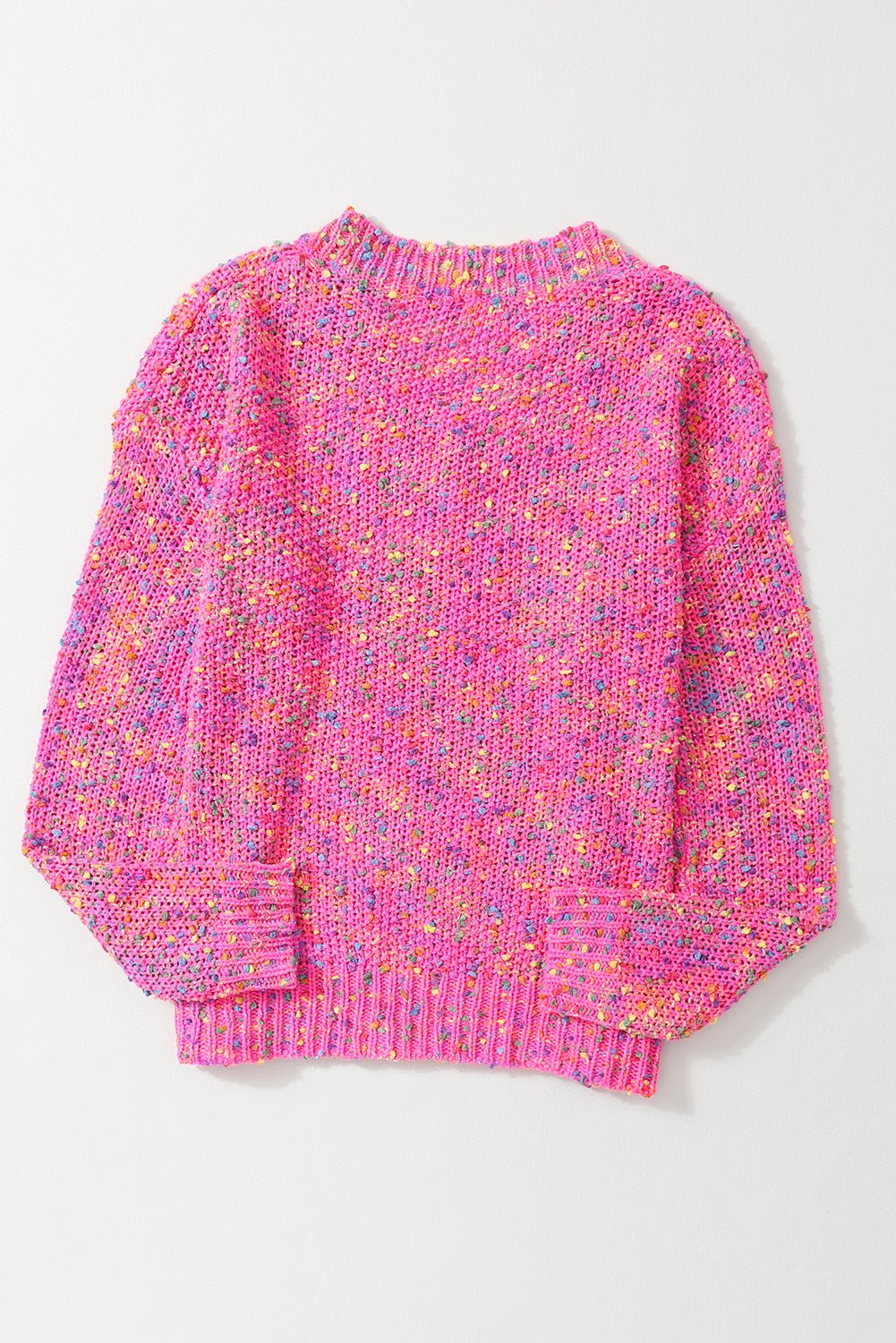 Crowned Energy CO. Dark Pink / S / 50%Polyester+50%Acrylic Dear-Lover Dropshipping Sweaters & Cardigans/Sweaters Dark Pink Colorful Spots Knitted V Neck Casual Sweater