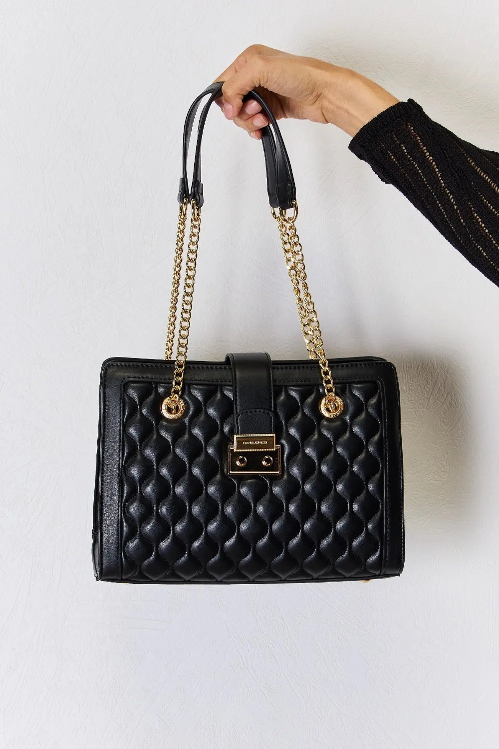 David Jones Quilted PU Leather Handbag - Crowned Energy CO.