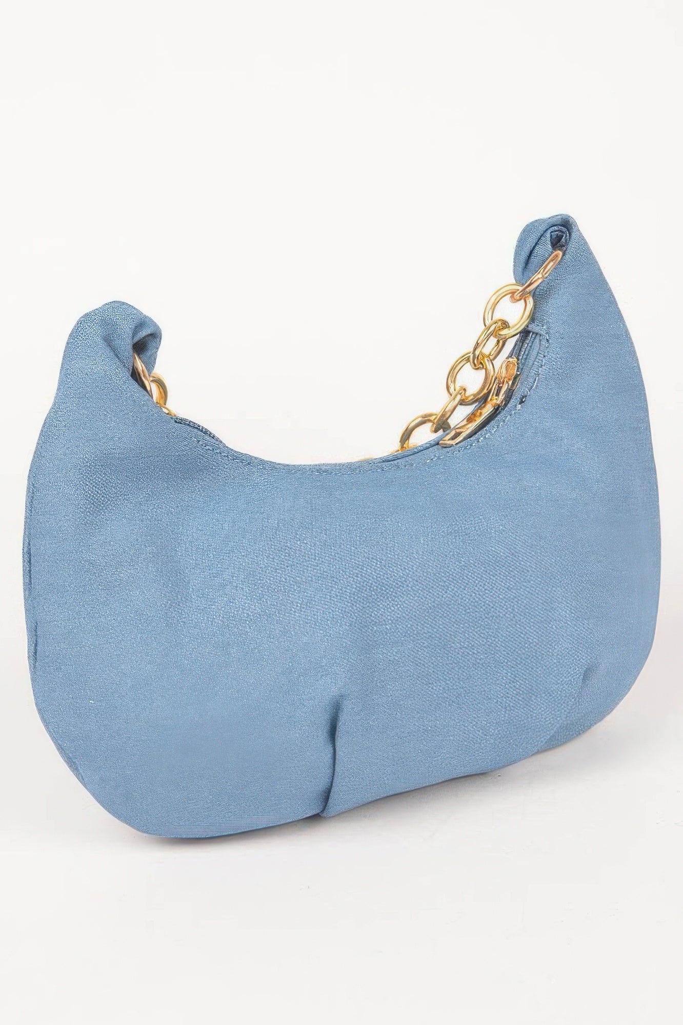 Denim Stone Stud Chain Handle Bag - Crowned Energy CO.
