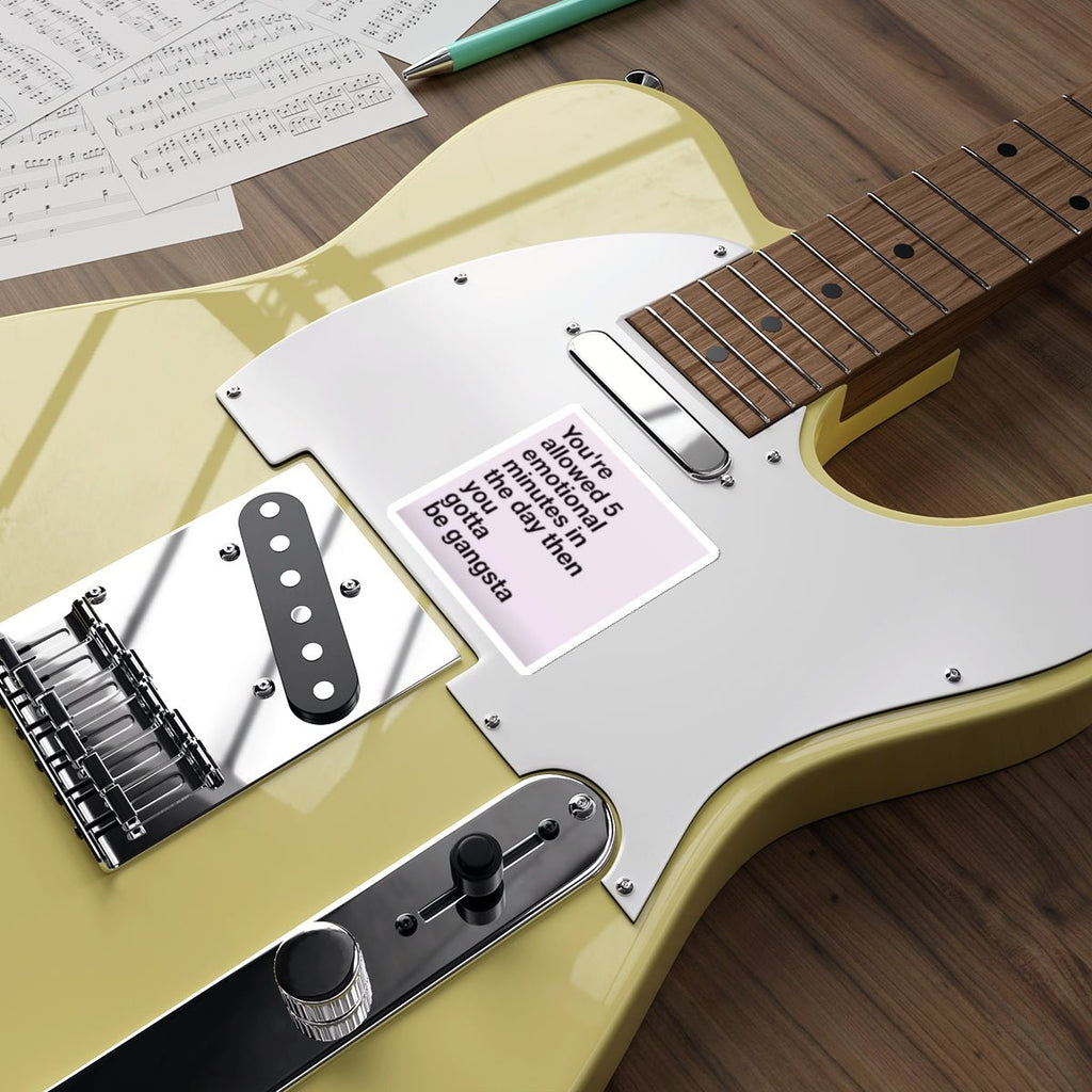 Die - Cut Sticker — "You're allowed 5 emotional minutes in the day then you gotta be gangsta" (Pastel Motivational Laptop Decal) - Crowned Energy CO.
