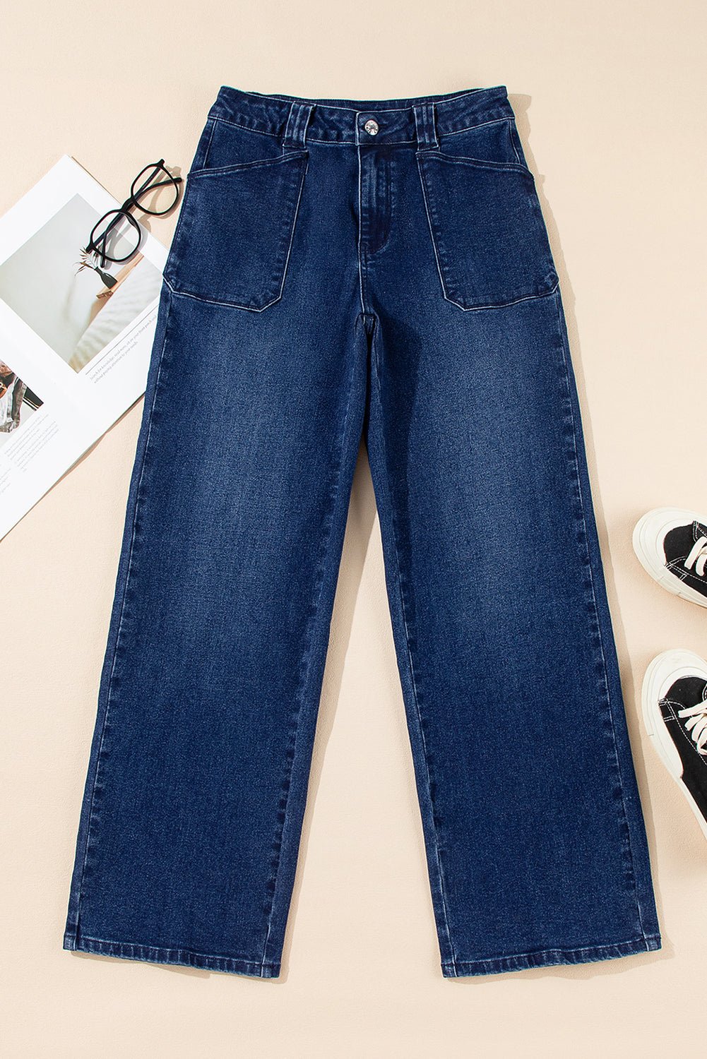 Dirty blue Daily Fashion Straight Leg Mid - rise Shift Jeans - Crowned Energy CO.