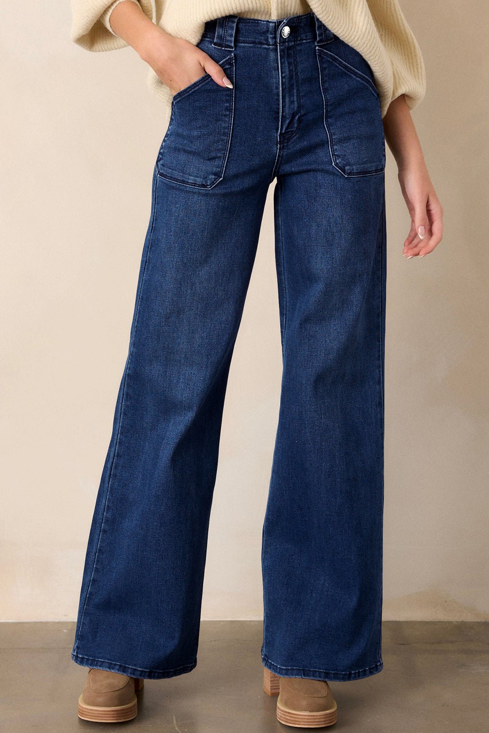 Dirty blue Daily Fashion Straight Leg Mid - rise Shift Jeans - Crowned Energy CO.