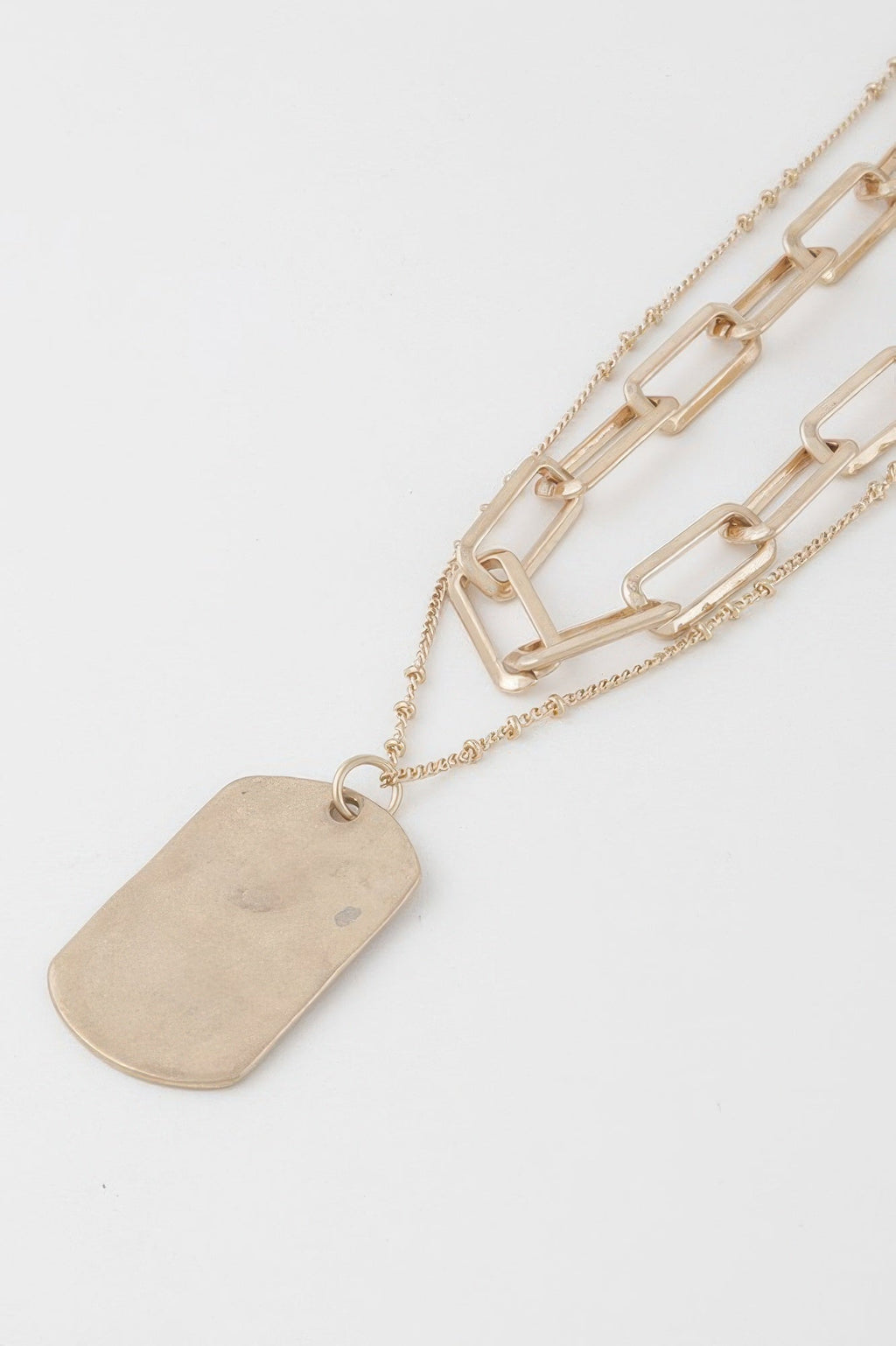 Double Layered Tag Chain Necklace - Crowned Energy CO.
