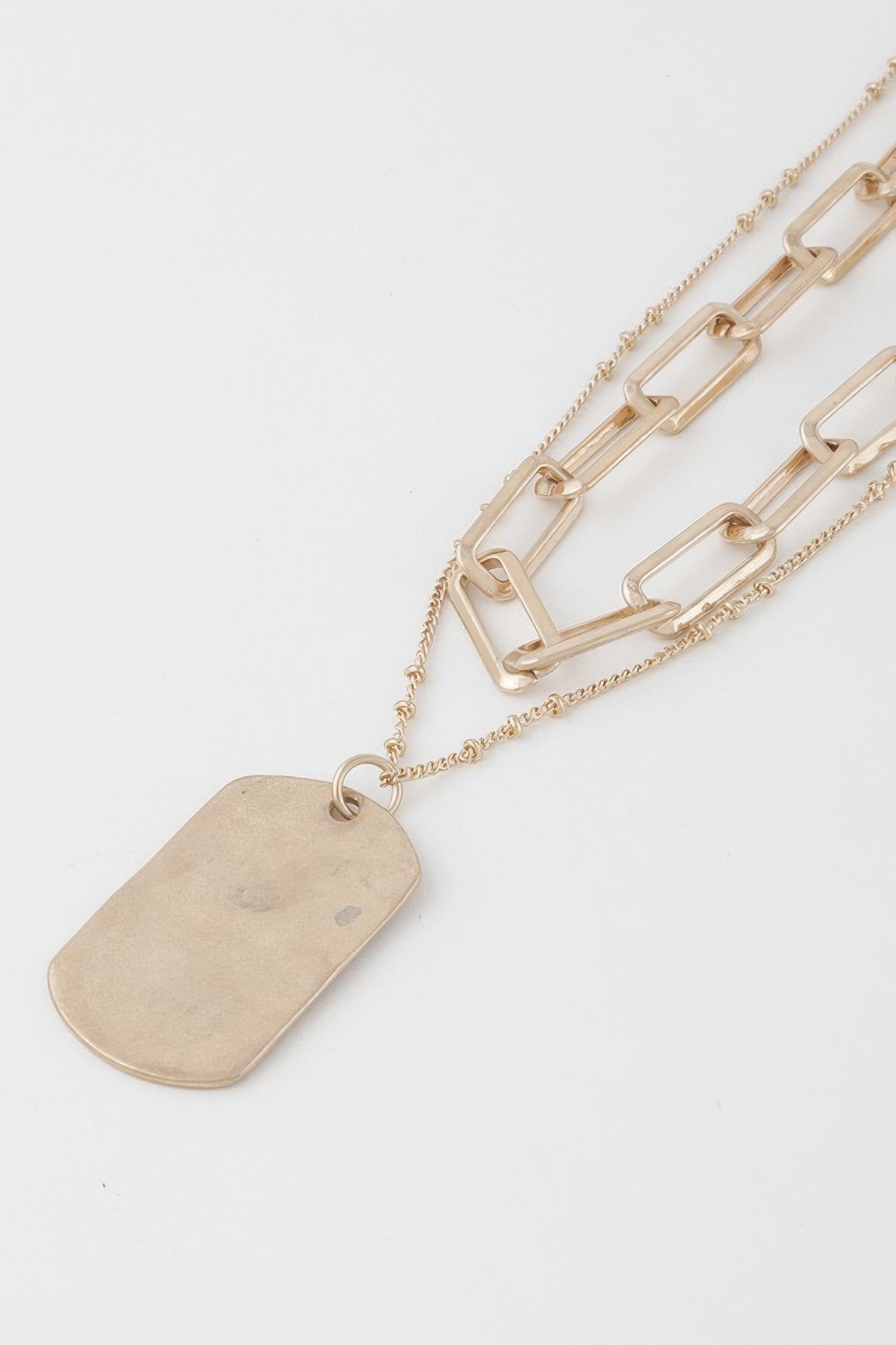 Double Layered Tag Chain Necklace - Crowned Energy CO.