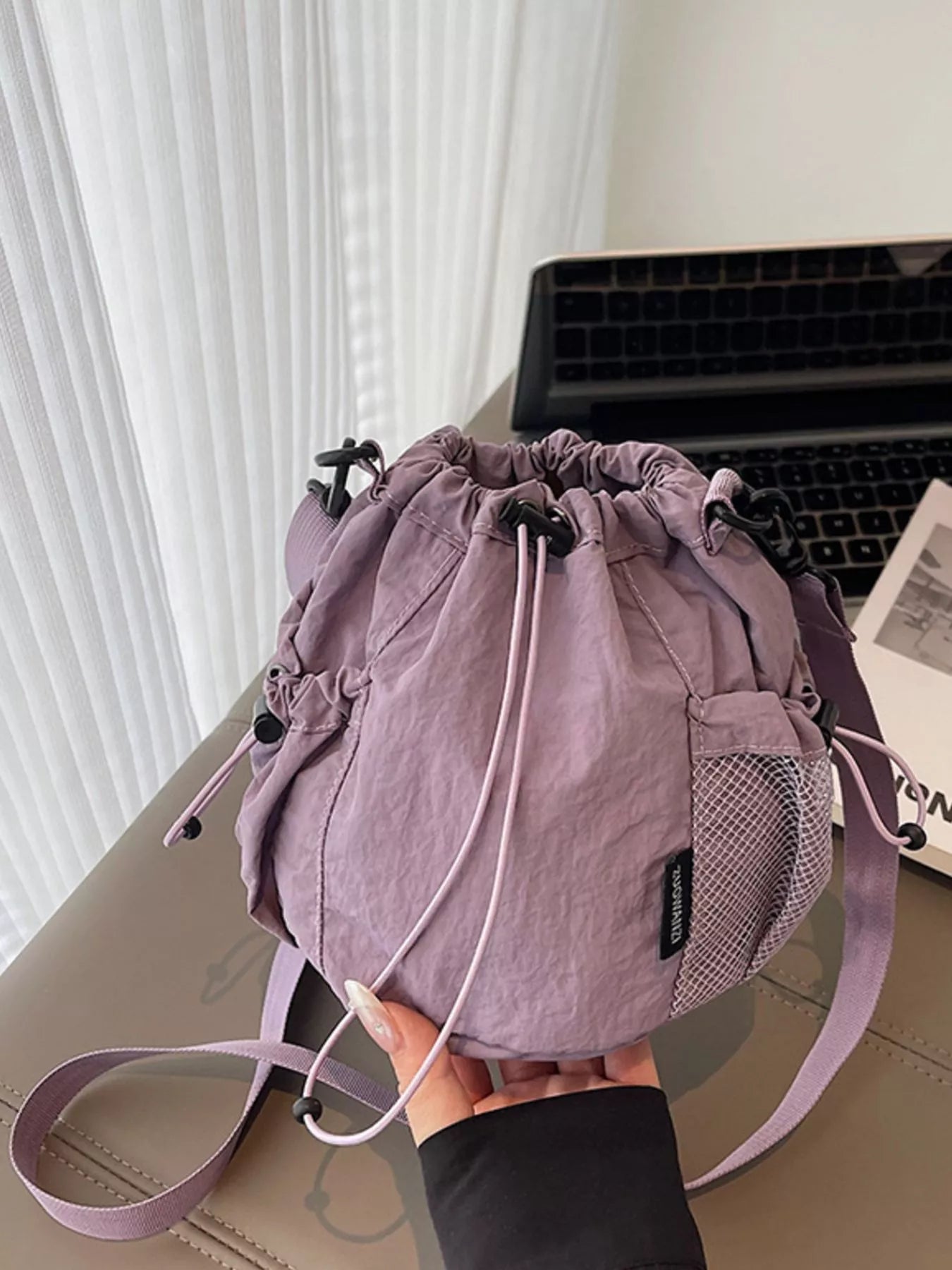 Drawstring Bucket Crossbody Bag - Crowned Energy CO.