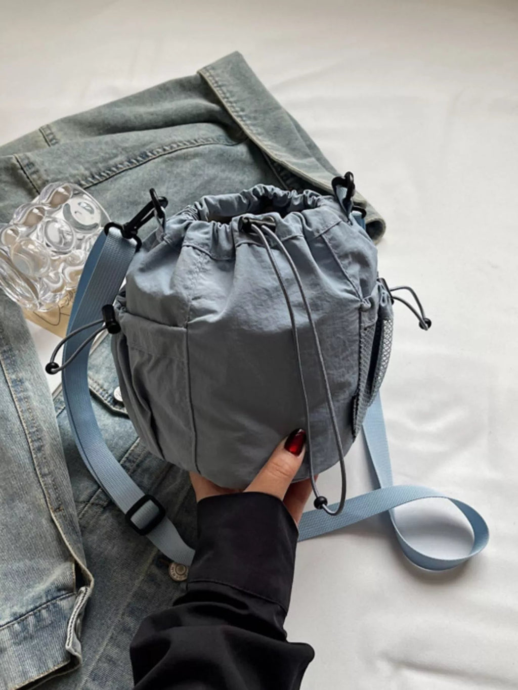 Drawstring Bucket Crossbody Bag - Crowned Energy CO.