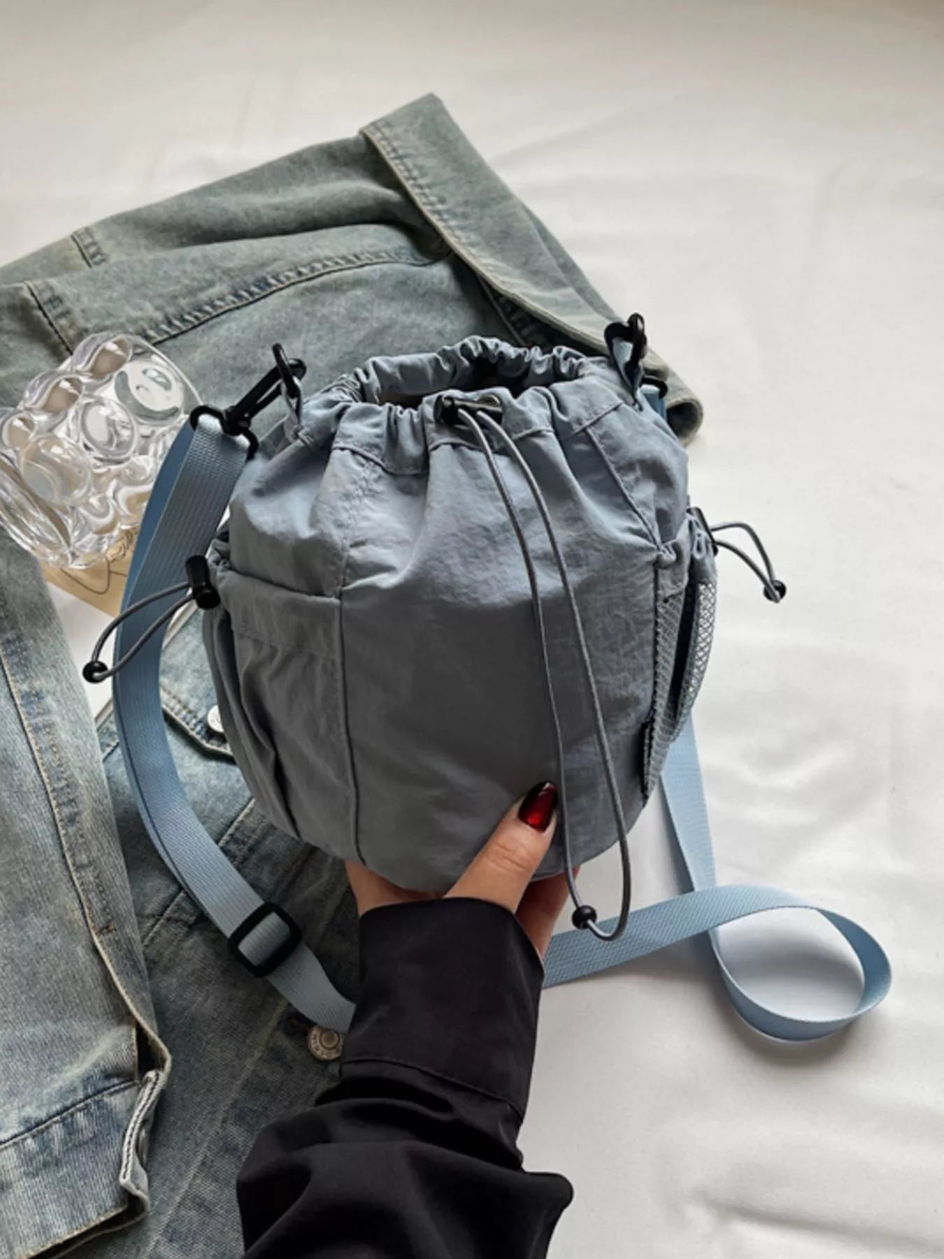Drawstring Bucket Crossbody Bag - Crowned Energy CO.