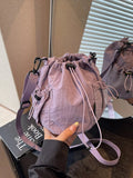 Drawstring Bucket Crossbody Bag - Crowned Energy CO.