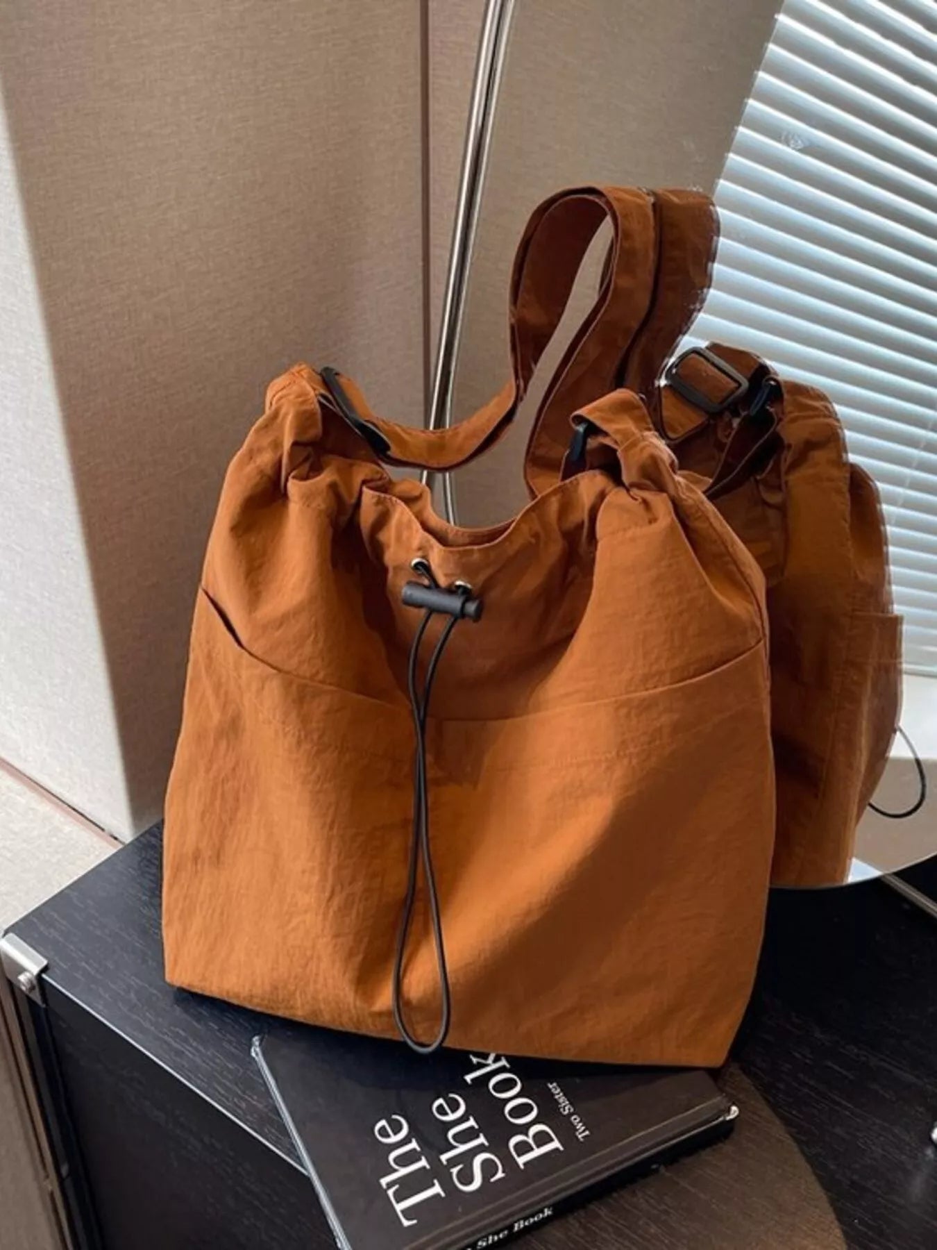 Drawstring Closure Canvas Crossbody Bag - Crowned Energy CO.