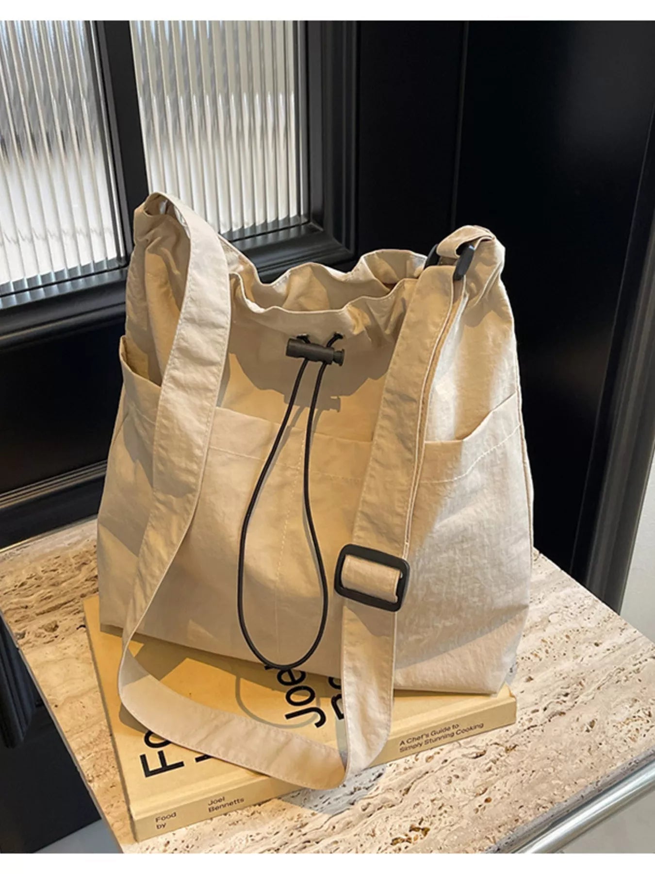 Drawstring Closure Canvas Crossbody Bag - Crowned Energy CO.