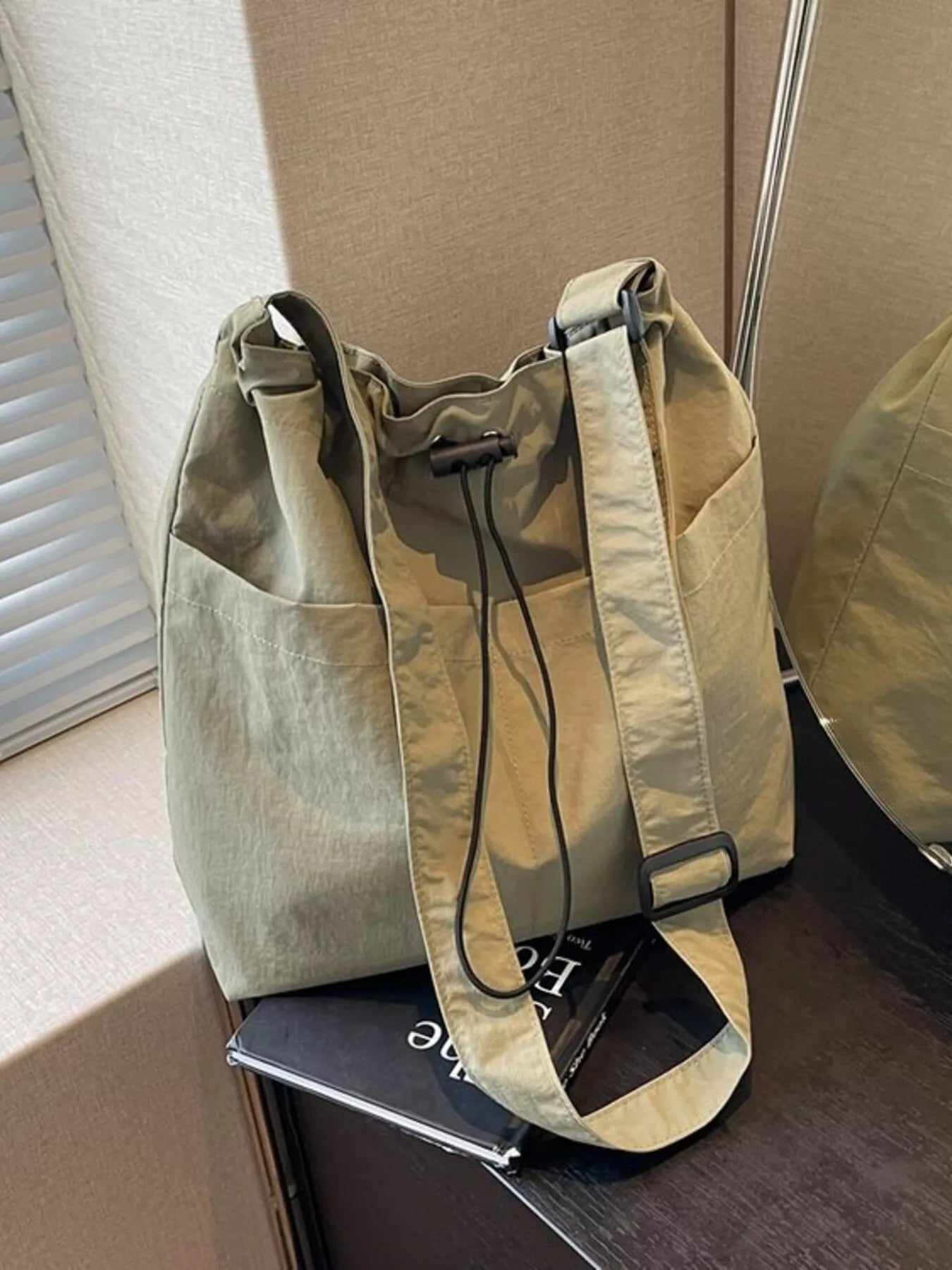 Drawstring Closure Canvas Crossbody Bag - Crowned Energy CO.
