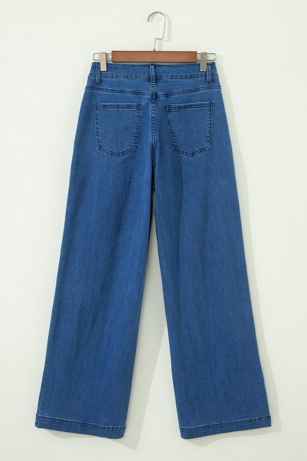 Dusk Blue Lace - up Pull on Wide Leg Jeans - Crowned Energy CO.