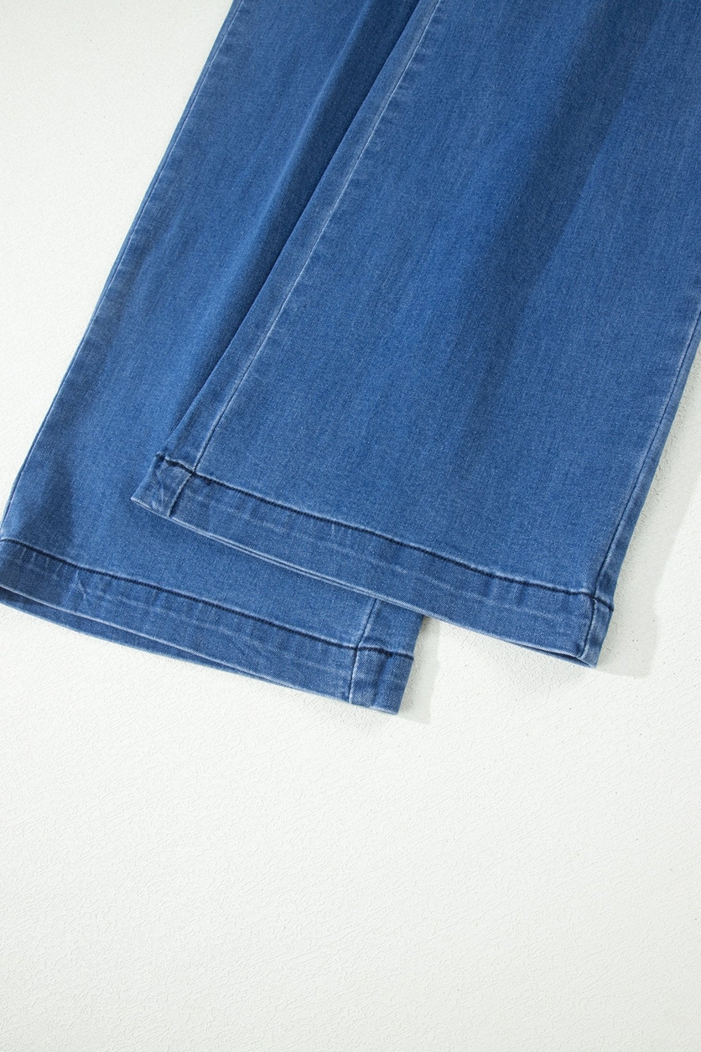 Dusk Blue Lace - up Pull on Wide Leg Jeans - Crowned Energy CO.