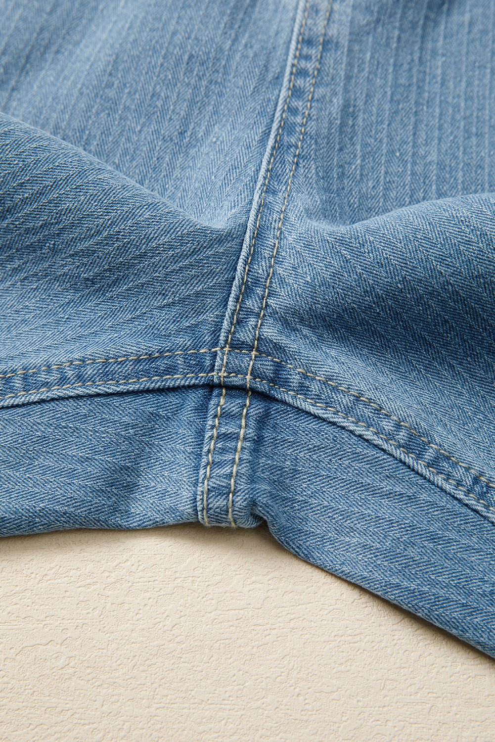 Crowned Energy CO. Dusk Blue / 1X / 65%Cotton+33%Polyester+2%Elastane Dear-Lover Dropshipping Plus Size/Plus Size Bottoms Dusk Blue Patched Pocket Textured Wide Leg Plus Size Jeans