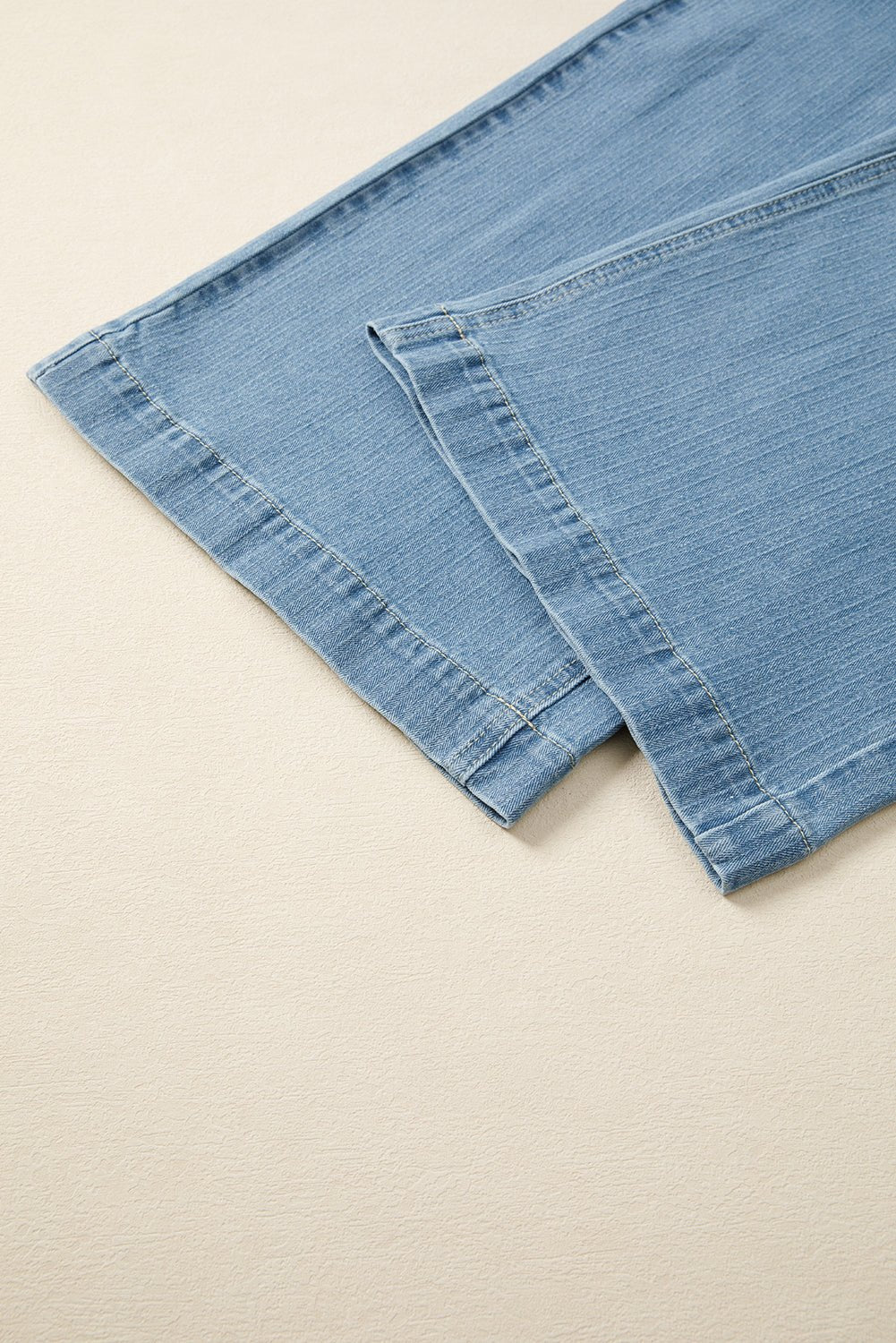 Crowned Energy CO. Dusk Blue / 1X / 65%Cotton+33%Polyester+2%Elastane Dear-Lover Dropshipping Plus Size/Plus Size Bottoms Dusk Blue Patched Pocket Textured Wide Leg Plus Size Jeans