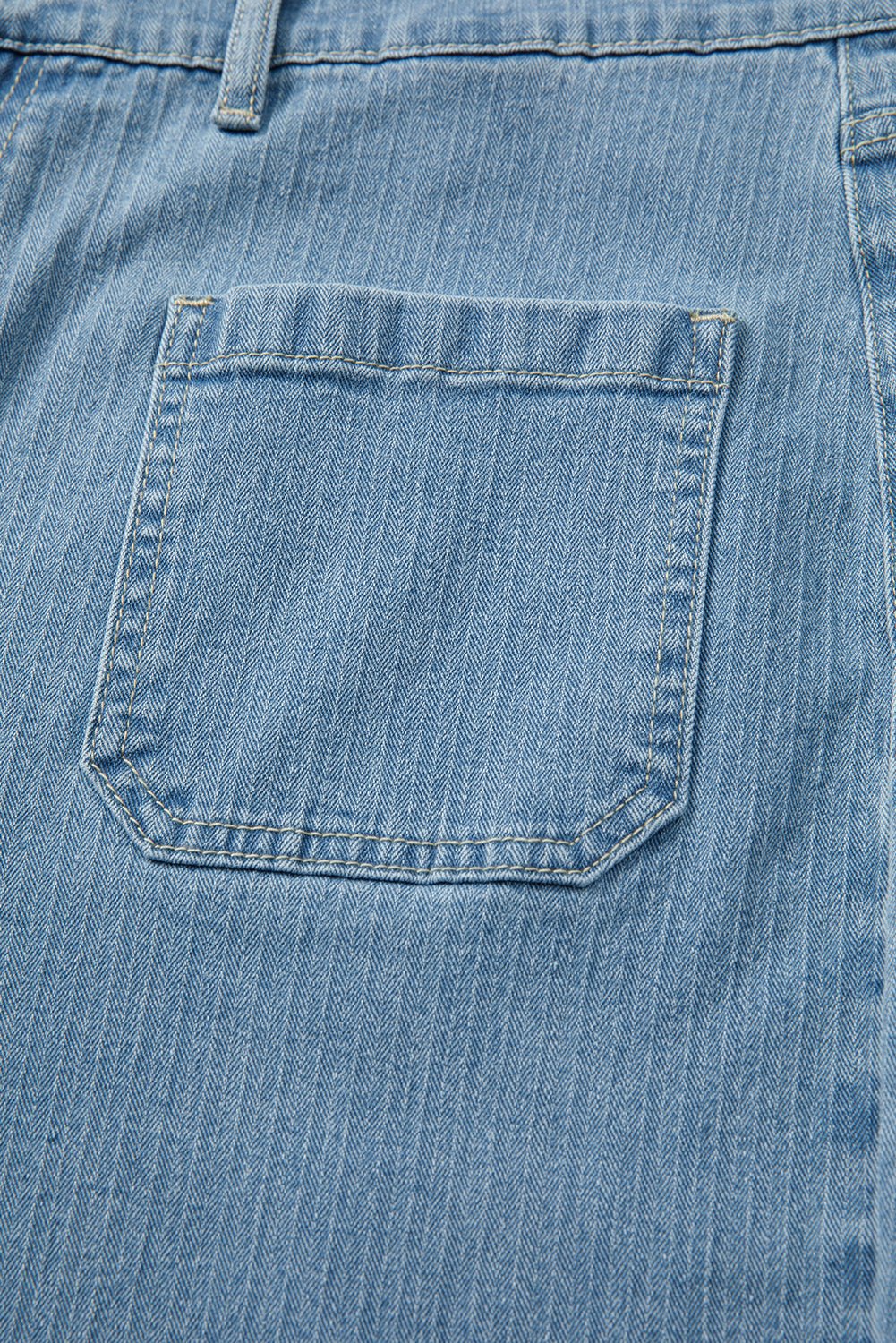 Crowned Energy CO. Dusk Blue / 1X / 65%Cotton+33%Polyester+2%Elastane Dear-Lover Dropshipping Plus Size/Plus Size Bottoms Dusk Blue Patched Pocket Textured Wide Leg Plus Size Jeans