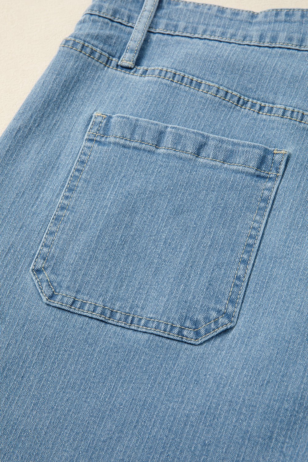 Crowned Energy CO. Dusk Blue / 1X / 65%Cotton+33%Polyester+2%Elastane Dear-Lover Dropshipping Plus Size/Plus Size Bottoms Dusk Blue Patched Pocket Textured Wide Leg Plus Size Jeans