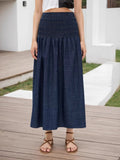 Elastic Waist Midi Skirt - Crowned Energy CO.