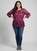 Elegant Floral Lace Sleeve Blouse - Crowned Energy CO.