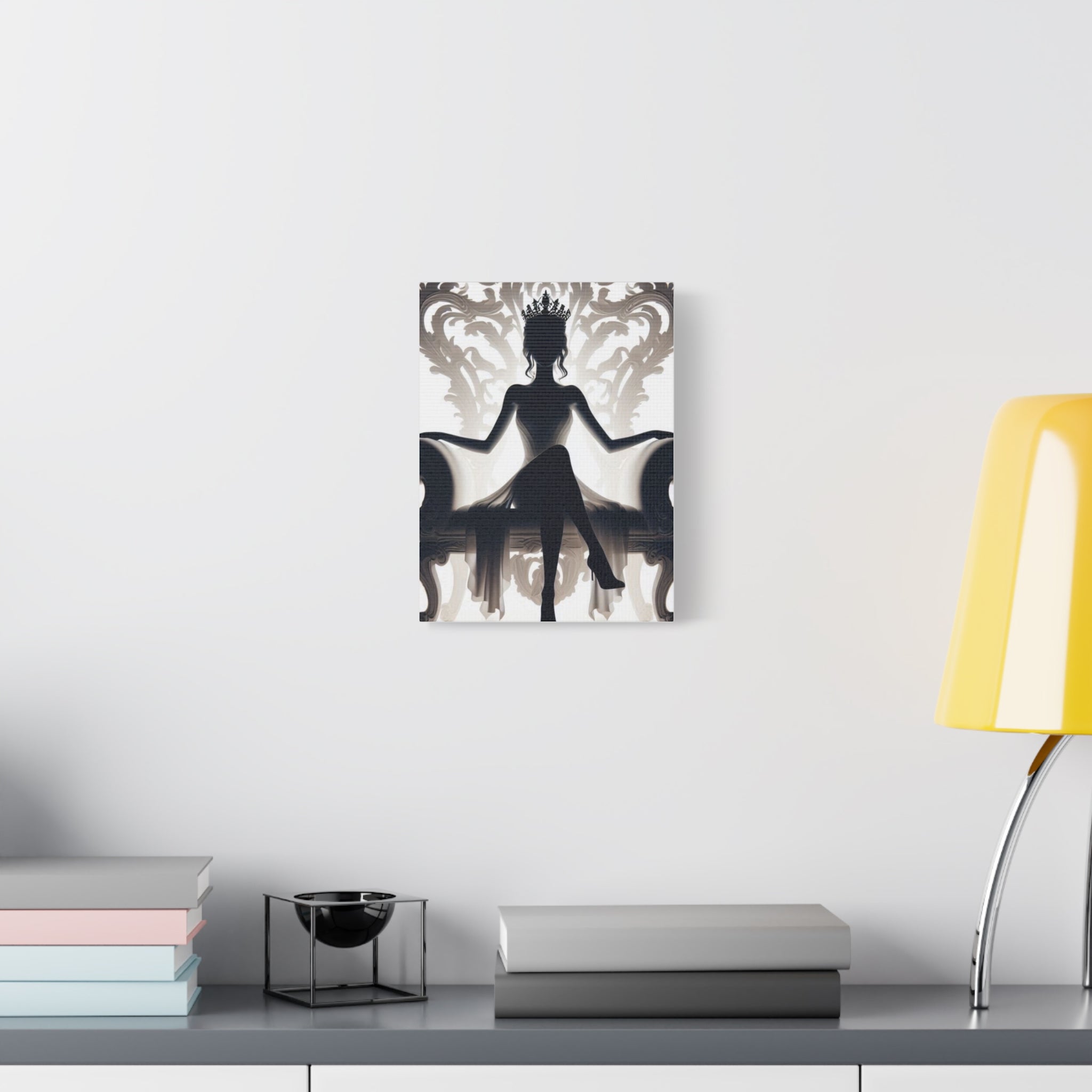 Crowned Energy CO. 8" x 10" (Vertical) / 1.25" Printify Canvas Elegant Queen Silhouette Canvas Art, Modern Wall Décor